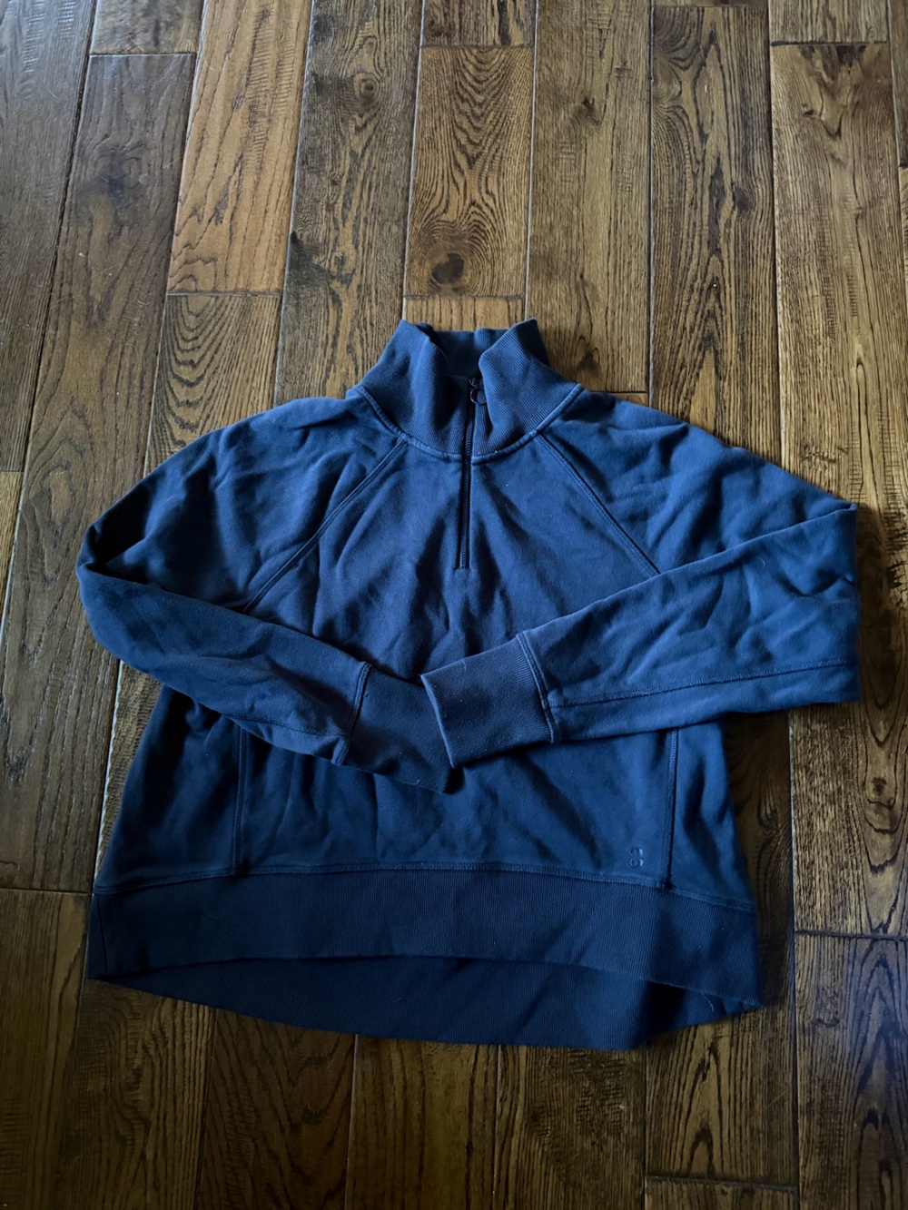Sweaty Betty Women’s Navy Quarter-Zip Pullover Hoodie Size 8